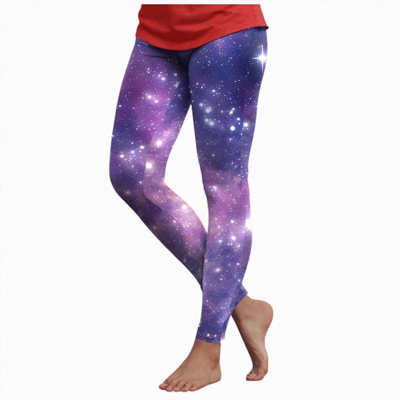 Dmsael Printed Leggings Leggings for Women High Waisted Athletic Workout Legging Soft Stretch Printed Gym Yoga Pants Light Purple,S