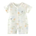 thumbnail image 1 of Dmsael Short Sleeve Onesies Boy Baby Unisex Cotton Rompers,Light Green, 1 of 4