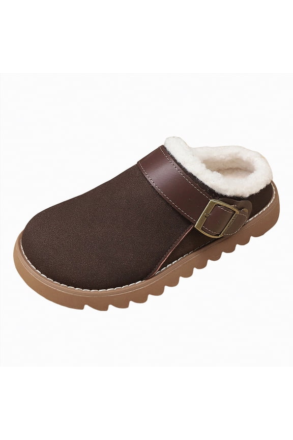 Slippers for Women Women's Lamb-hug Comfy Fleece House Slippers Memory Foam, Slip-on House Shoes Indoor Outdoor Coffee,6.5