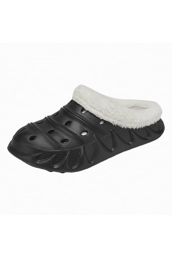 Slippers omen's Knit Memory Foam Slippers Warm Soft House Shoes with Anti-slip Sole Black,9.5