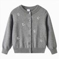 thumbnail image 1 of Dmsael Sweaters Girls and Toddlers' Uniform Slim Fit Crewneck Cardigan Sweater Dark Gray,11-12 Years, 1 of 5