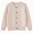 thumbnail image 1 of Dmsael Sweaters for Girls Kid Girls Sweaters Long Sleeve with Button Girls Clothes Beige,3-4 Years, 1 of 7