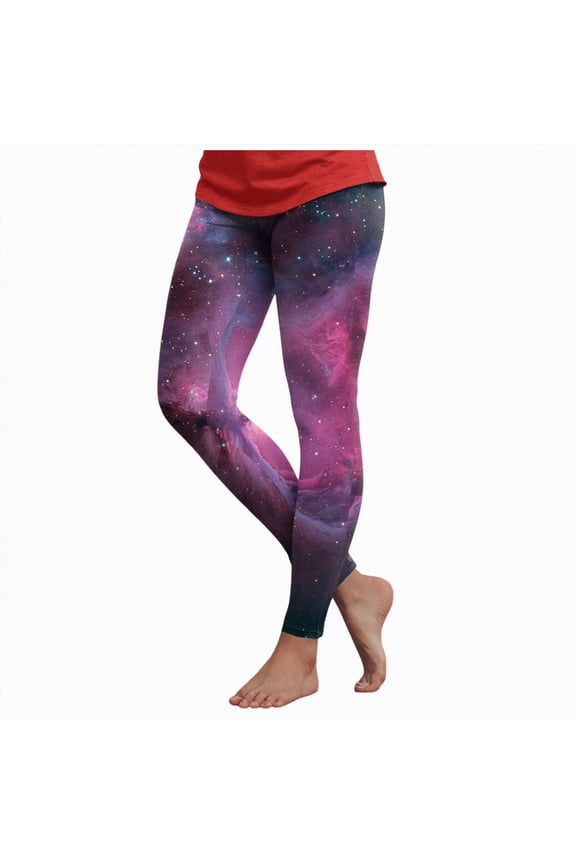 Tipsy Elves Leggings Leggings for Women, Halloween Full-Length Printed Legging Footless Elastic Yoga Pants, Regular Pink,L