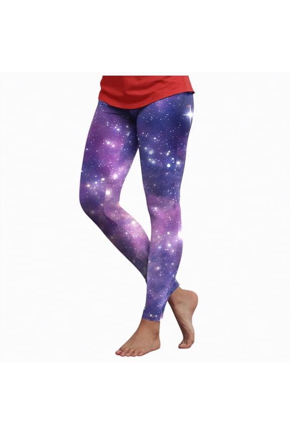 Tipsy Elves Leggings Women's Christmas Halloween Crossover Leggings High Waisted Buttery Soft Printed Tights Light Purple,L