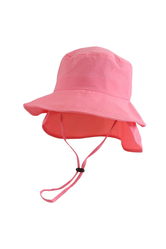 Toddler Bucket Hat Smiley Face Print UPF Sun Protection Beach Cap,Pink