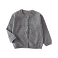 thumbnail image 1 of Dmsael Toddler Cardigan School Kids Clothes Girls' Cardigans Sweater Cotton Button Solid Long Sleeve Knit Sweaters Dark Gray,12-18 Months, 1 of 6