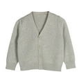 thumbnail image 1 of Dmsael Toddler Girl Cardigan Girls Cardigan Sweater Long Sleeve Uniform Cropped Cardigan Casual Kids Cardigan for Little Girls Grey,140, 1 of 6