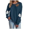 thumbnail image 1 of Dmsael Women Halloween Shirt I'M Fine Women Shirt Funny Halloween Clothes Top(Navy,XL), 1 of 5