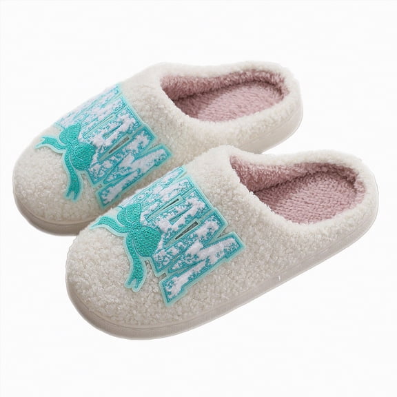 Dmsael Womens House Slippers House Slippers For Women Washable Cotton Linen Home Slippers Indoor Quilted Solid Color Memory Foam Cozy Shoes Light Blue,8