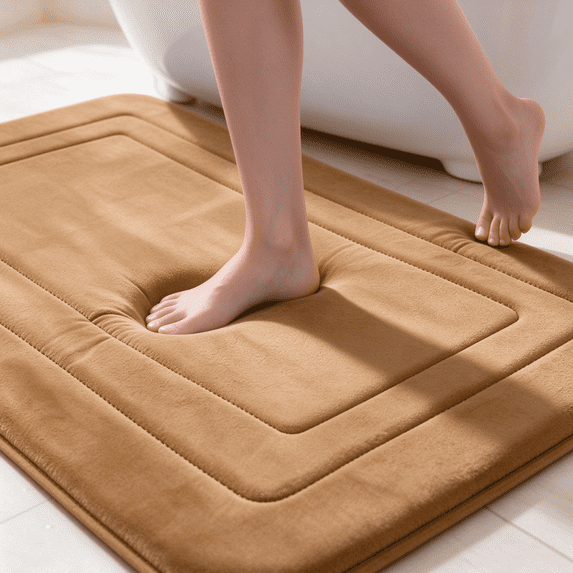 Dmuso Bath Mat, Soft Memory Foam Bathroom Rugs with Rubber Backing, Quick Dry, Non Slip, Absorbent Bath Mats for Bathroom Floor, Tub and Shower, 16"x24"