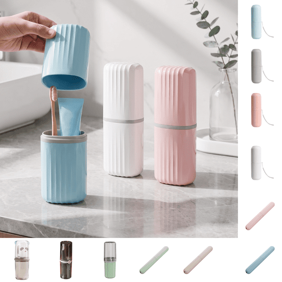 Dmuso Toothbrush Travel Case Portable Toothbrush Case 7.87x2.87" Toothbrush Holder for Camping Business Trip School (Pink)