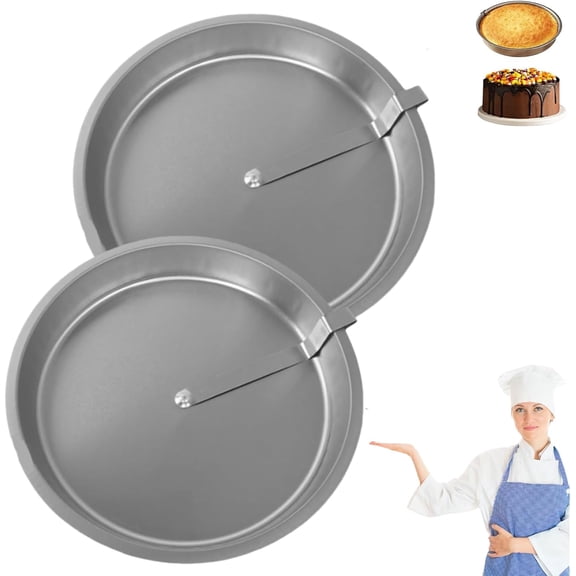 Dmxedts Perfect Unmolding Cake Mold - Easily Unmoldable Round Baking Mold with Lever Design - Oven-Safe Baking Pan Mold - Diameter 24.7cm × Height 3.5cm / 9.7in × 1.4in (3-pack)