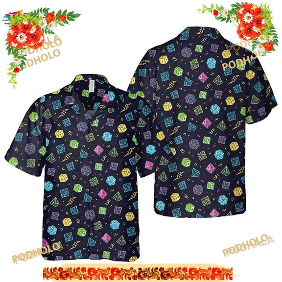 DnD Hawaiian Shirt, Dungeons and Dragons DnD Shirt, DM Gift, DnD Button Up Shirt