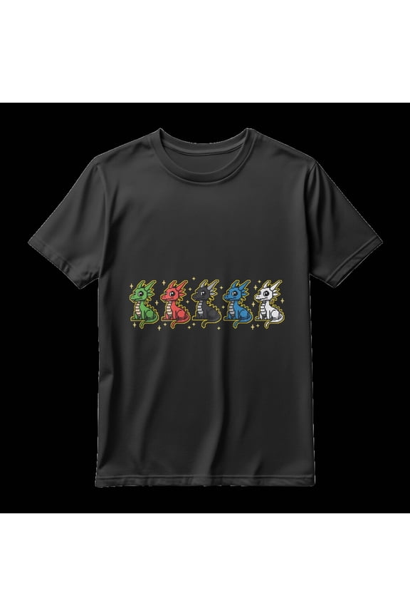 DnD Shirt – Pixel Art Chromatic Dragons Tee – Funny RPG & Retro Gamer T-Shirt , Sizes S-5XL - The Golden Shop