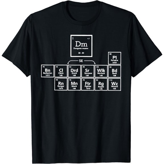 DnD periodic table T-Shirt Funny DnD periodic table Tee Shirt