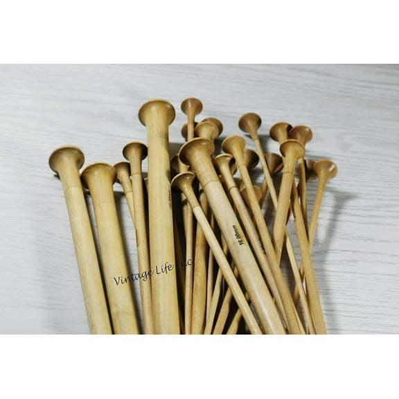 DnU Avenue Yarn Knitting Needles Rosewood & Maple Crafted for Arthritic Hands, Superior Quality, Wood Needles, Buffed Wax Finish, Soft Grip, Stitching Accessories, Brown (Maple Wood, Set of 13)