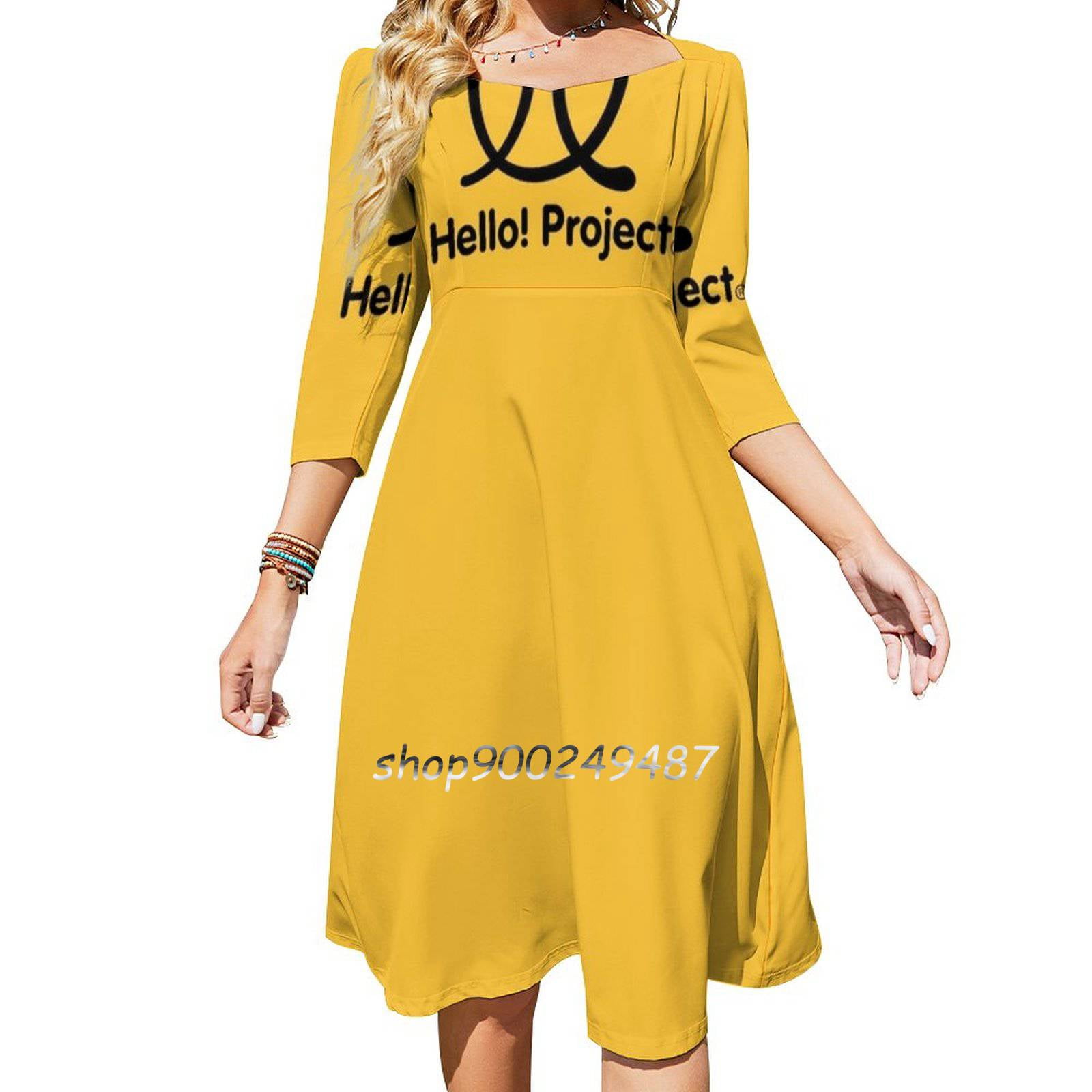 Dna Square Neck Dress Sweet Summer Dress Women Elegant Halter Print ...