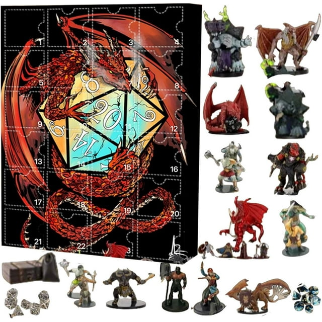 Dnd Advent Calendar 2024, Dungeon and Dragons Advent Calendar 2024, 24 Days Christmas Countdown Calendar for Kids & Adults