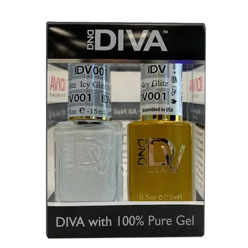 Dnd Diva Duo Gel & Matching Nail Polish - 001 Ice Glitz