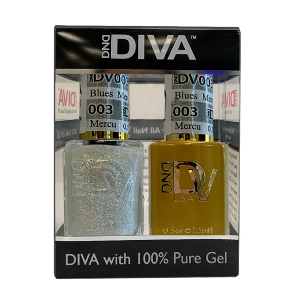 Dnd Diva Duo Gel & Matching Nail Polish - 003 Mercury Blues