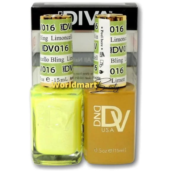 Dnd Diva Gel Nail Polish 0.5Oz Led/Uv Color Gel Duo Dv016- Limoncello Bling
