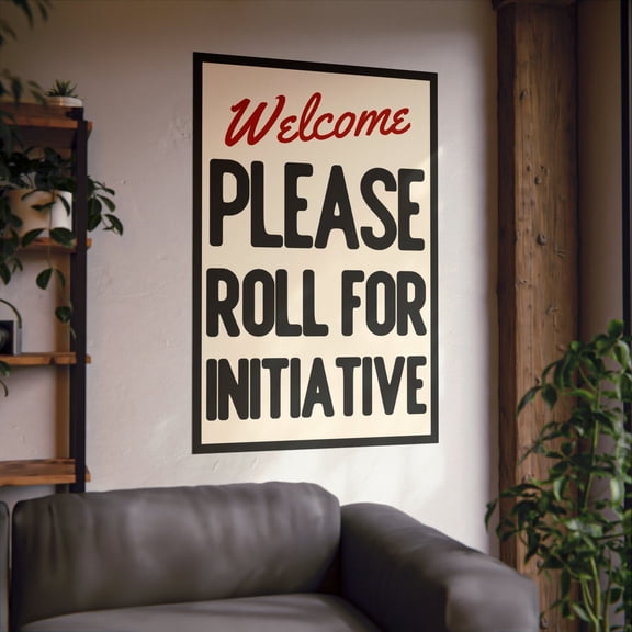 Dnd Poster Dnd Wall Art Room Decor Welcome Sign Dnd Party Dnd Game Room D & D Decor Poster, Poster Only