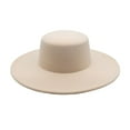thumbnail image 1 of Dndif Clearance! Fedora Hats For Men Women Elegant Winter Wool Bucket Hat 1920s Vintage Cloche Bowler Hats Velour Bowler Hat Flat Top Hats Wide Brim Hats Beige One Size Overstock Items Clearance, 1 of 3