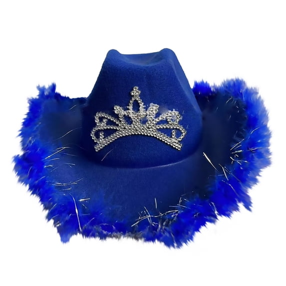 Dndif Clearance! Women's Western Cowboy Hat Scarf Mardi Two Piece Set Blue One Size Overstock Items Clearance All Prime
