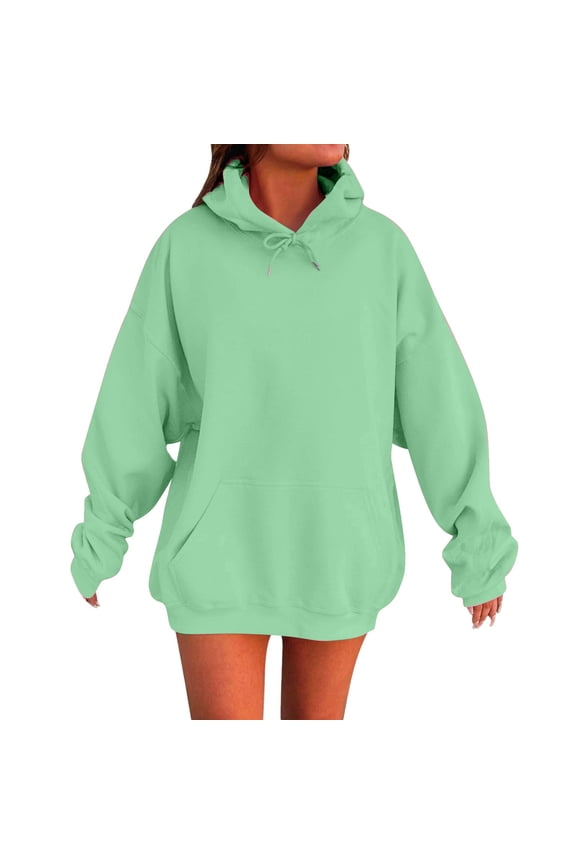 Oversized Hoodies For Women Womens Oversized Hoodies Winter Cotton Sweatshirts Pullover 2025 Fashion Tops Trendy Outfits Hoodies For Women Trendy Mint Green XS-5XL Free Shipping Items