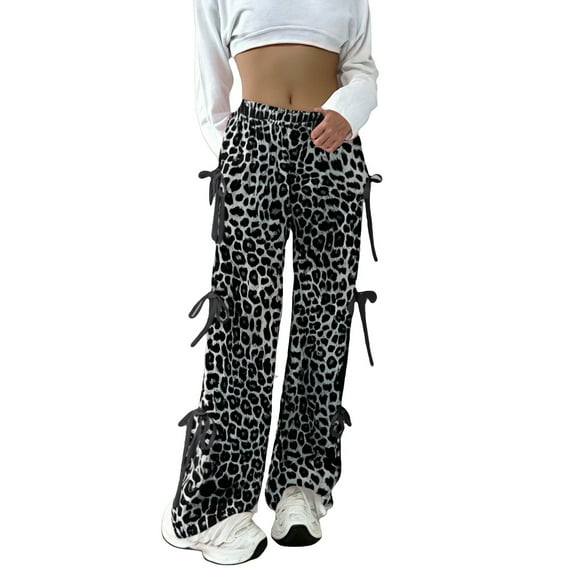 Dndif Wide Leg Sweatpants Women Women's Jogging Bottoms With Bow And Wide Leg Elastic Waistband Sweat Baggy Trousers With Pocket Country Trousers For Women Womens Sweatpants With Pockets Gray1 L