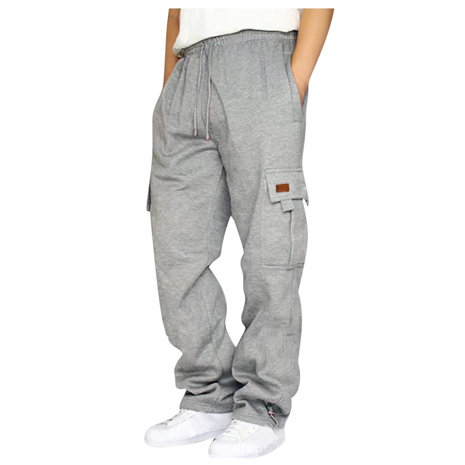 Dndkilg Cargo Pants for Men Plus Size Baggy Workout Trouser Athletic ...