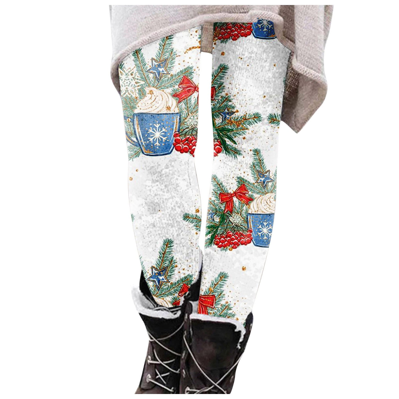 Dndkilg Christmas Leggings Graphic Tummy Control Funny High Waisted