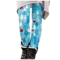 thumbnail image 1 of Dndkilg Christmas Yoga Pants Snowflake Holiday Workout High Waisted Jogging Pants Funny Print Tummy Control Clothing Tight Yoga Leggings Blue M, 1 of 4
