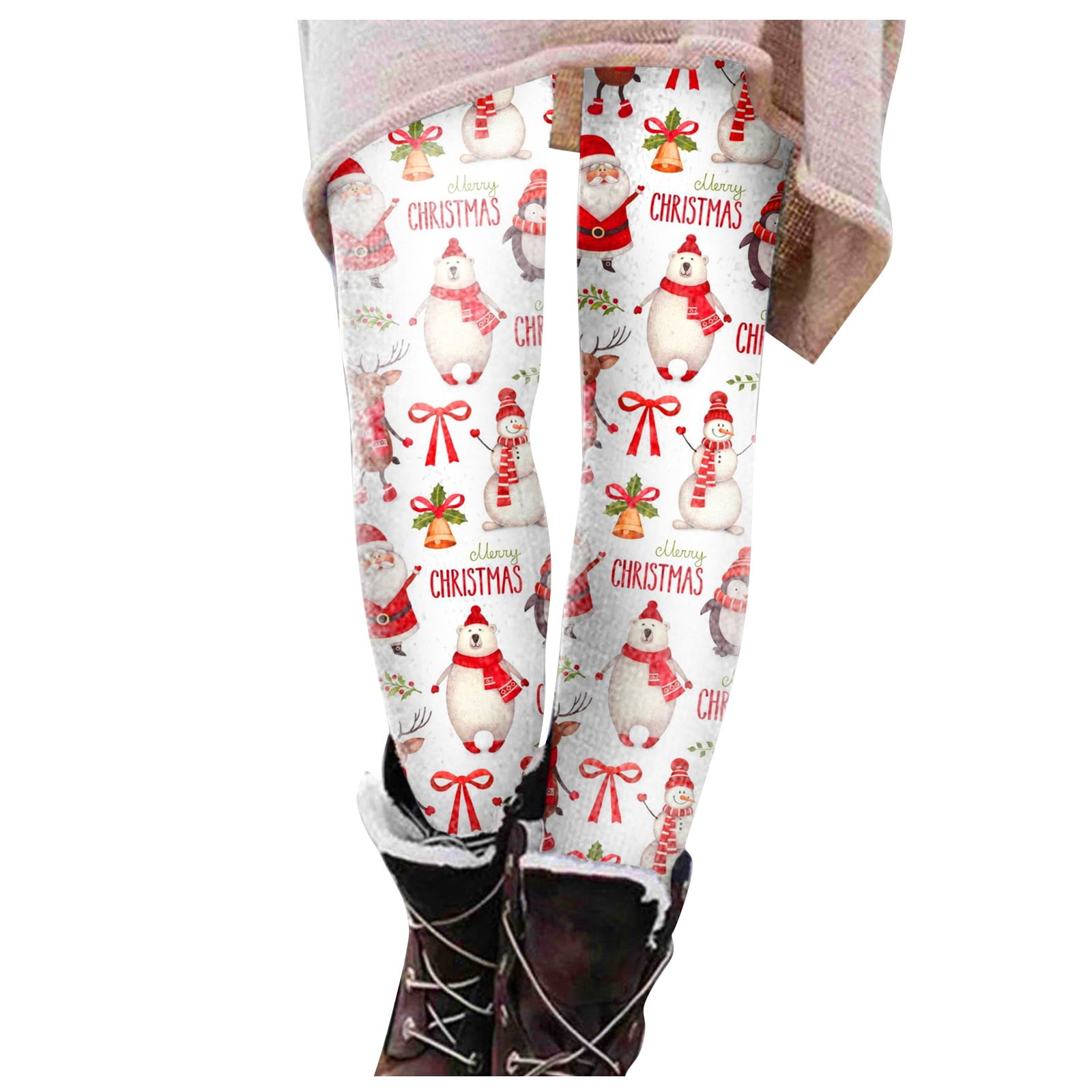 Christmas Santa Print Yoga Pants