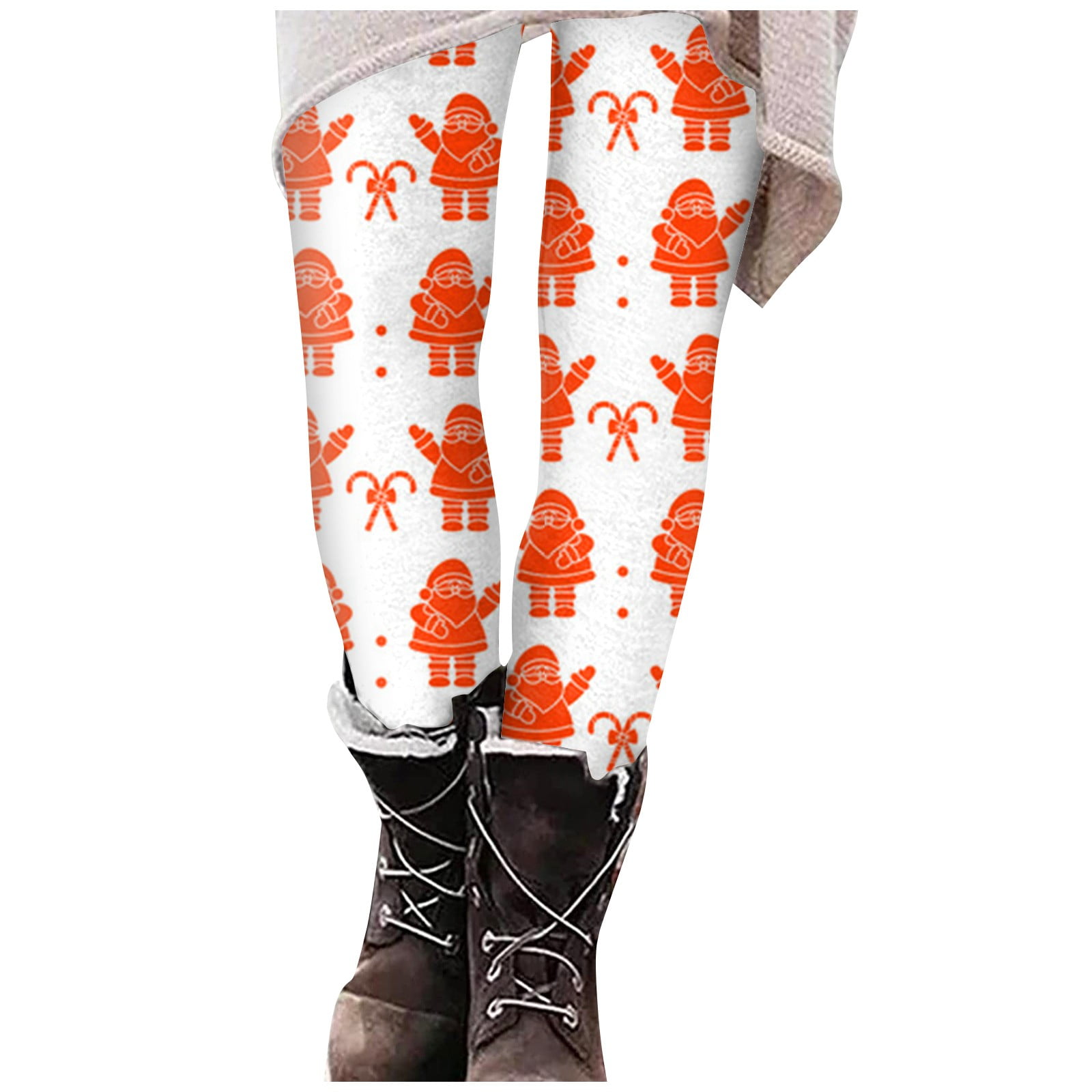 Christmas Skull Print Yoga Tights, Pants, Leggings - Black