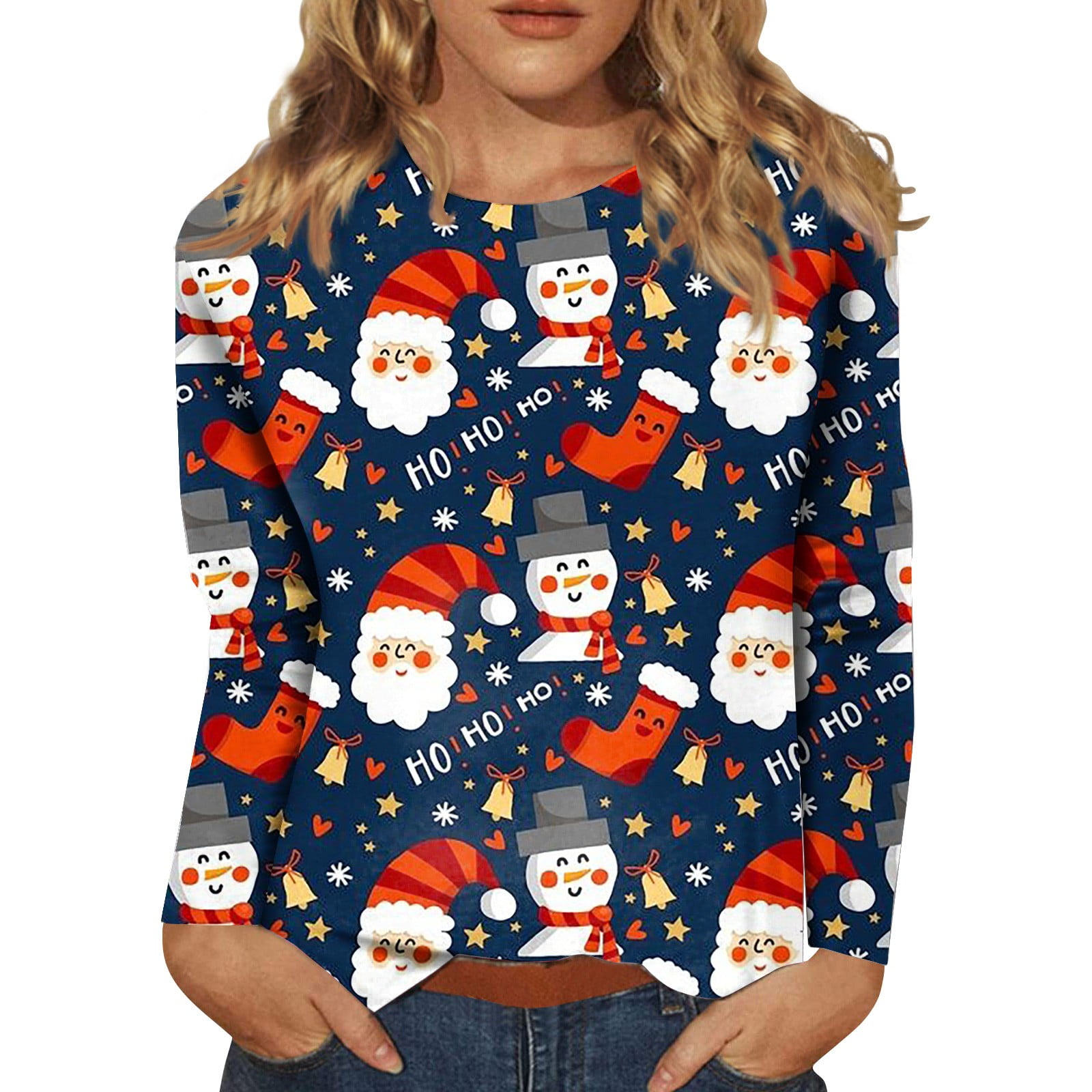 Dndkilg Dressy Christmas Shirts for Women Snowman Slim Fit Long Sleeve