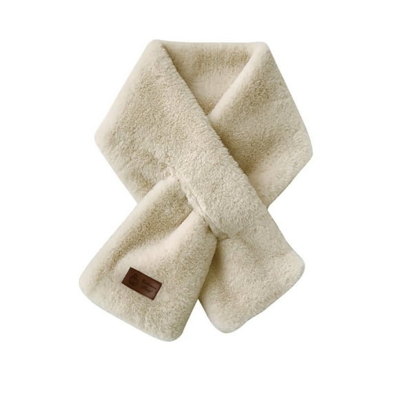 Dndkilg Womens Faux Fur Wrap Scarf Fashion Warm Mini Short Neck Cute Scarves Neck Dressy Fluffy for Women Cold Weather Winter Lightweight Beige