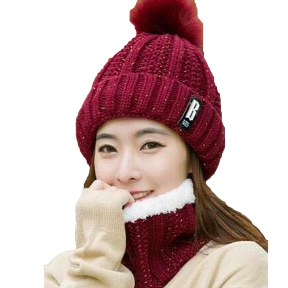 Dndkilg Womens Scarf and Beanie Hat Set Round Scarves Dressy Neck