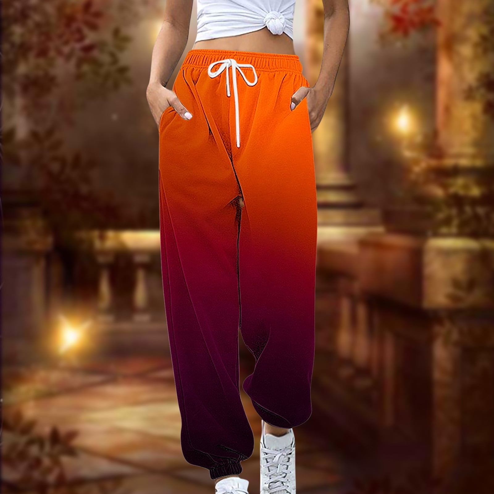 国内で当店のみ DND4DES - Graphic Double-Waist Sweatpants DND4DES Doll Charm Graphic Double-Waist Sweatpants