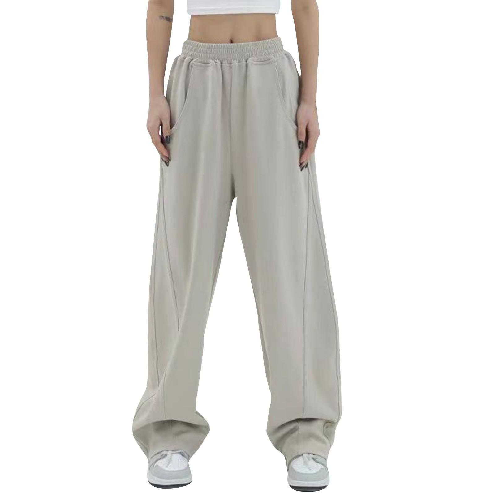 Dndkilg Womens Wide Leg Sweatpants with Pockets Casual Active Joggers ...
