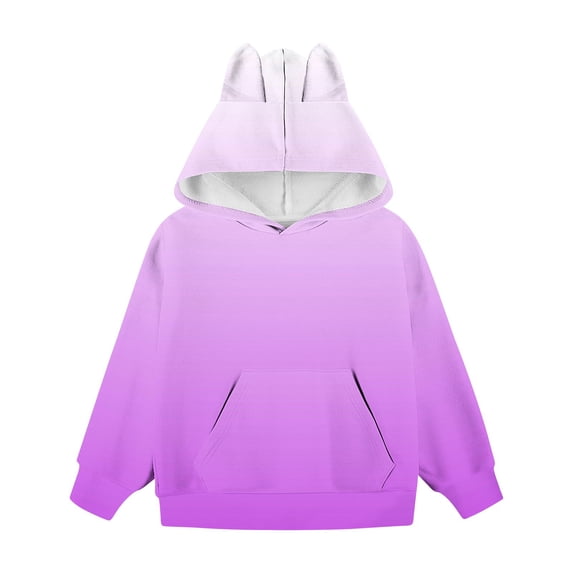 Dnhxils Girls Ear Hoodies with Pocket Fashion Hooded Sweatshirt for Kids Gradient Trendy Clothes for Teens