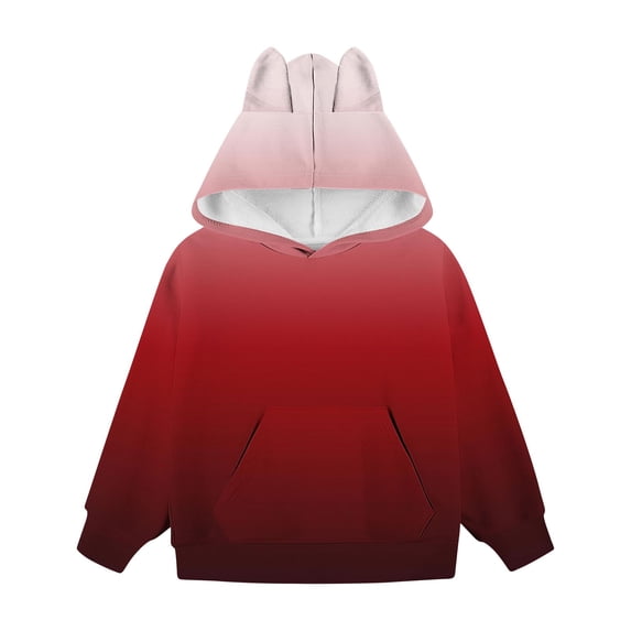 Dnhxils Girls Ear Hoodies with Pocket Fashion Hooded Sweatshirt for Kids Gradient Trendy Clothes for Teens