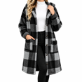 thumbnail image 1 of Dnhxils Jackets for Womens Fashion Hooded Plaid Jacket with Pockets Zip Up Long Sleeve Coat for Womens Winter Warm Clothes Dark Gray XL, 1 of 6