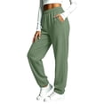 thumbnail image 1 of Dnhxils Straight Leg Sweatpants for Women Trendy Elastic Waist Pants with Pockets for Ladies Womens Fall Fashion Clothes Green L, 1 of 6