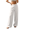 thumbnail image 1 of Dnhxils Women Dress Work Pants High Waisted Long Trousers with Pockets Wide Leg Regular Fit Business Casual Slacks, 1 of 6
