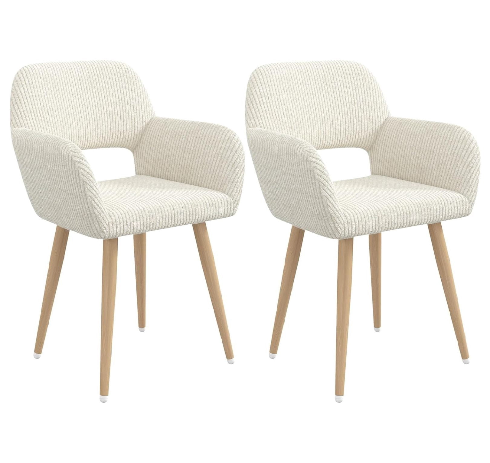Dning Room Chairs Set of 2, Corduroy Fabric Dining Table Chairs, Cozy ...