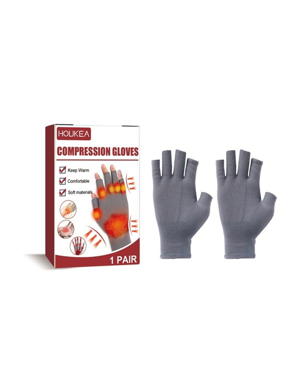 1 Pair Arthritis Gloves For Men And Women - For Arthritic Joints - Open Finger Gloves