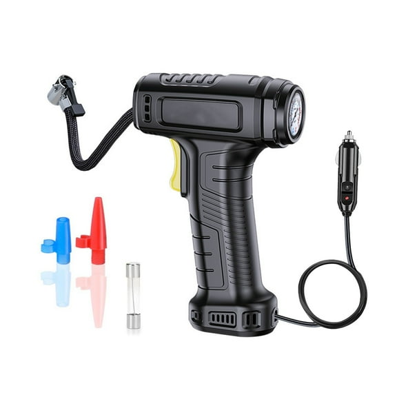 Dnogom 150PSI Handheld Portable Car Tire Inflator (25L/Min),12V Auto Air Compressor with Digital Gauge & Emergency LED Flashlight for Car/Motorcycle/Bike/Ball Car Accessories