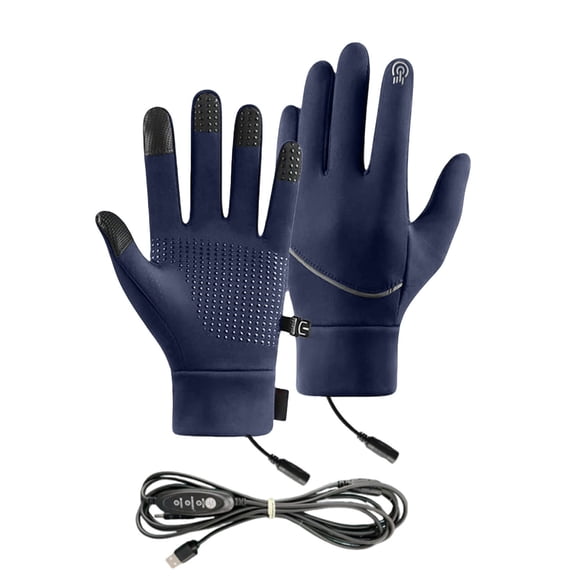 Dnogom 3-Speed Electric Heated Gloves,Adjustable Waterproof Thinsulate Winter Gloves Mittens Suit For Touchscreen,for Outdoor Camping Hiking Riding Cycling Gift(9.25")