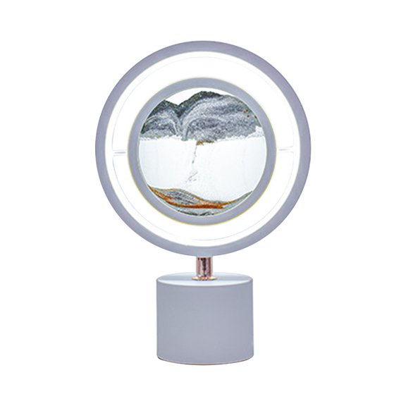 Dnogom 360° Rotating Sand Art Table Lamp, USB-Rechargeable Dimmable Quicksand Lamp For Living Room Bedroom Decor